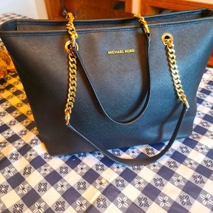 Michael Kors Black Saffiano Leather Purse Bag Tote